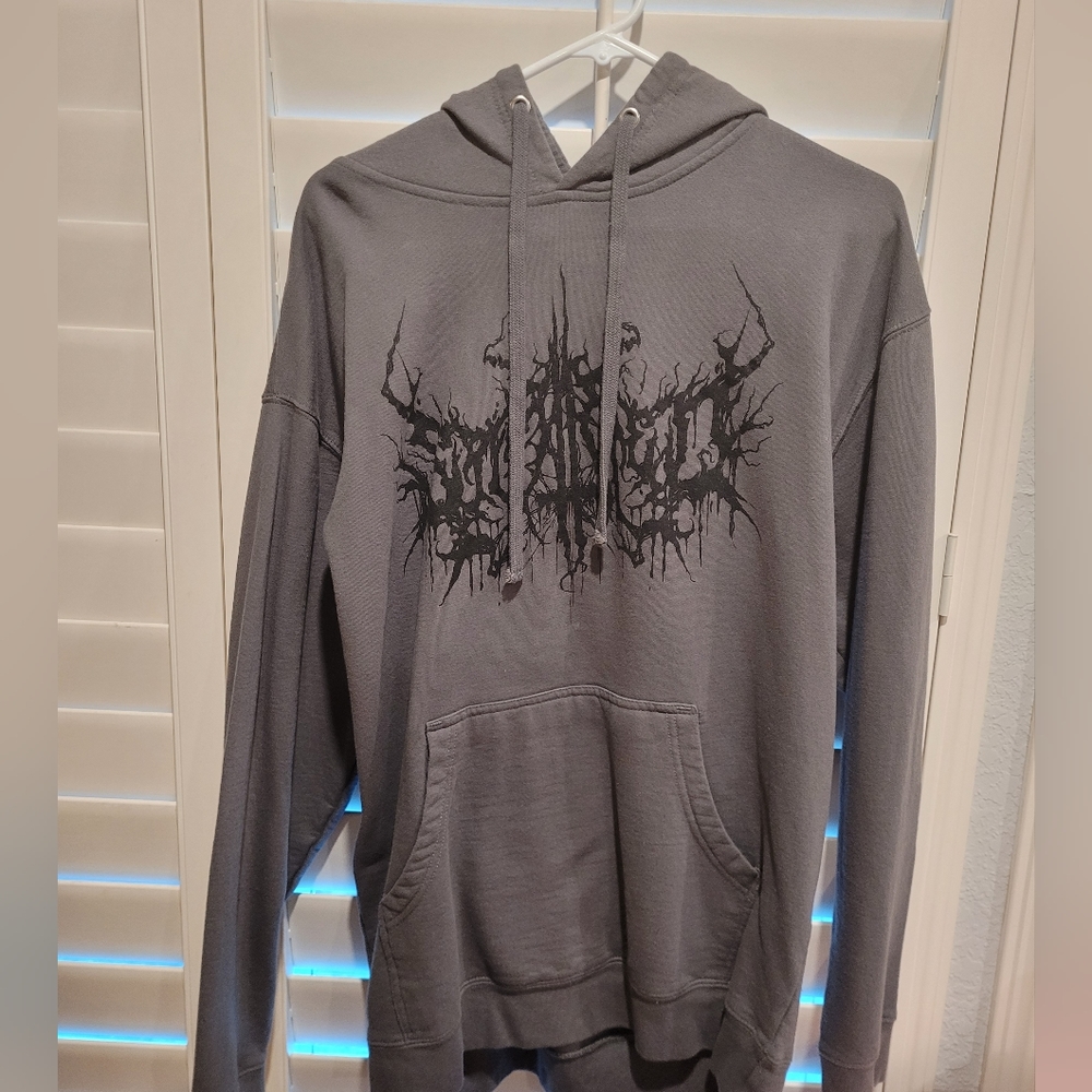 SPLATTERED death metal band hoodie Adult XL grey logo